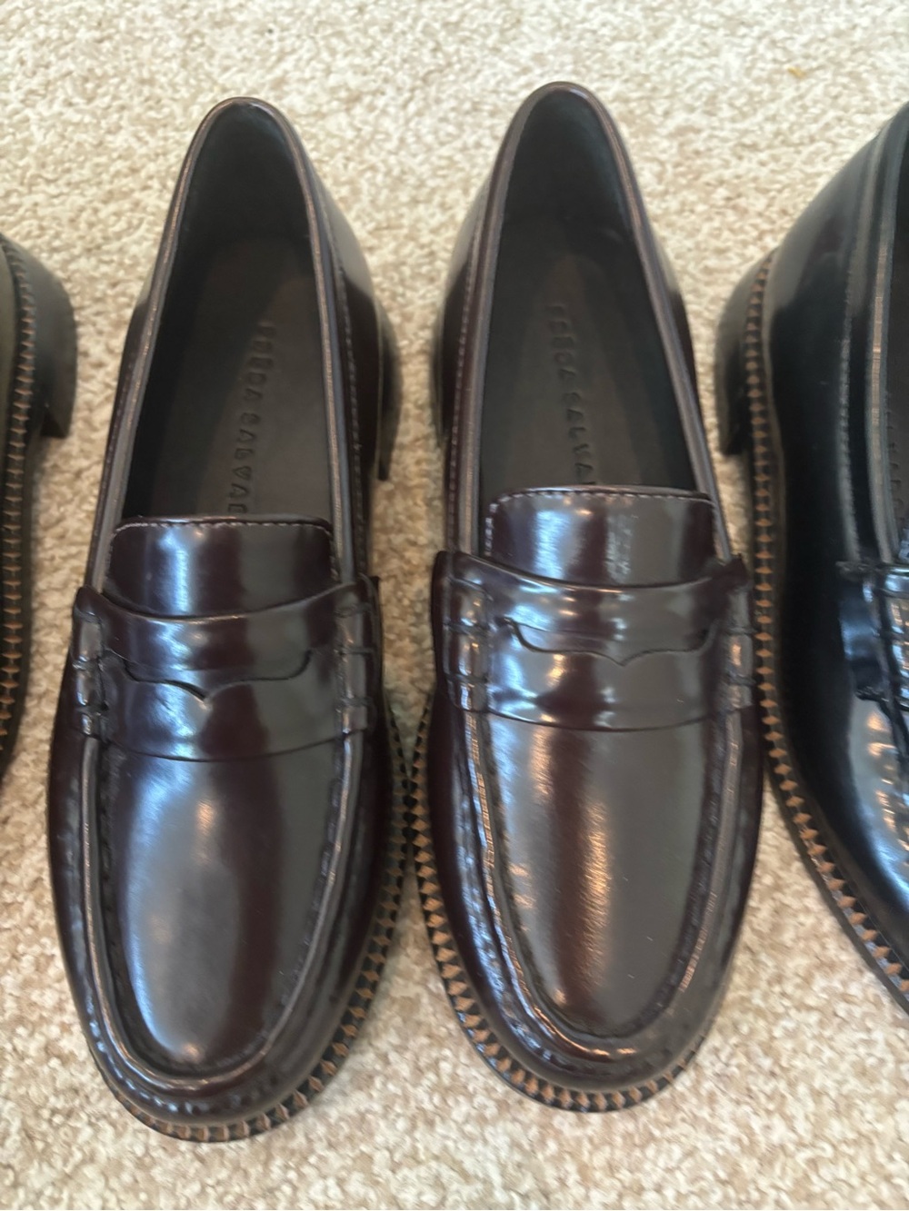 Freda Salvador Espresso Leather Penny Loafers